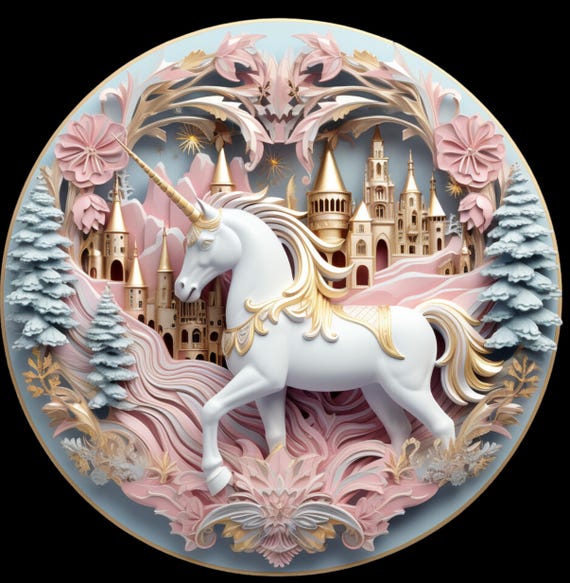 Personalized, Pretty Unicorn Christmas Ornament, Includes Gift Box, FAST SHIPPING!