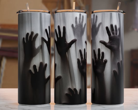 Scary Hands Horror 20oz Double-Wall Stainless Steel Tumbler, FAST SHIPPING!