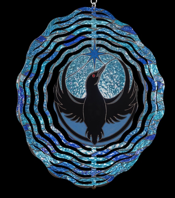 MN Loon 8" or 10" Wind Spinner, Optional Spiral Tail Available, FAST SHIPPING!