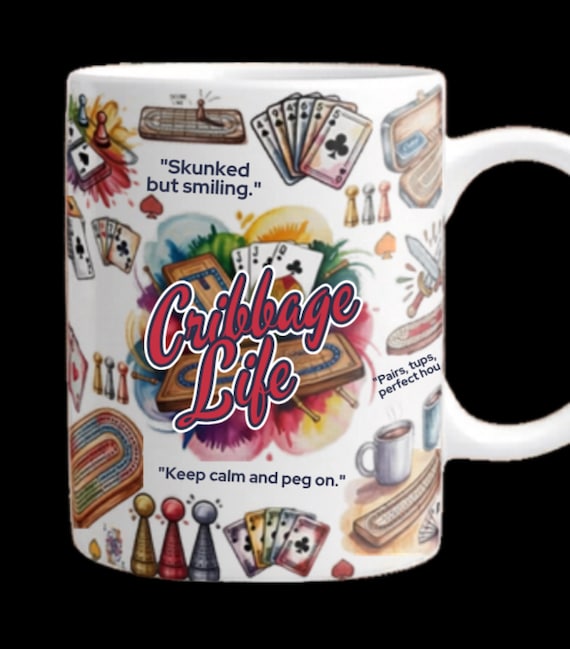 Fun LARGE 15-oz Cribbage Mug, FAST SHIPPING!