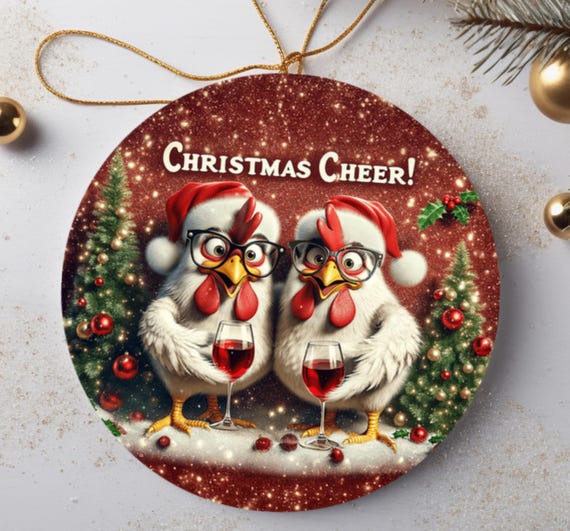 Christmas Cheer Chicken Ornament, Includes Gift Box, FAST SHIPPING!