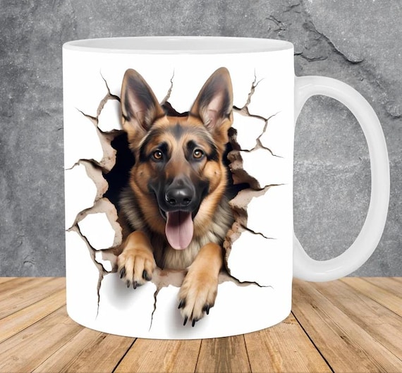 Adorable 3d-Look German Shepard 11 oz Mug, FAST SHIPPING!