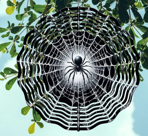 Spider 10" Wind Spinner,  Item #SP246, Optional Spiral Tail Available, FAST SHIPPING!