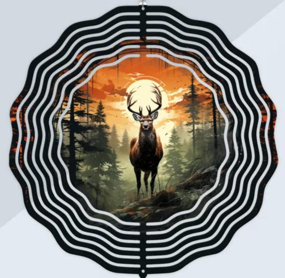 Deer 10" Wind Spinner, Item #SP356, Optional Spiral Tail Available, FAST SHIPPING!