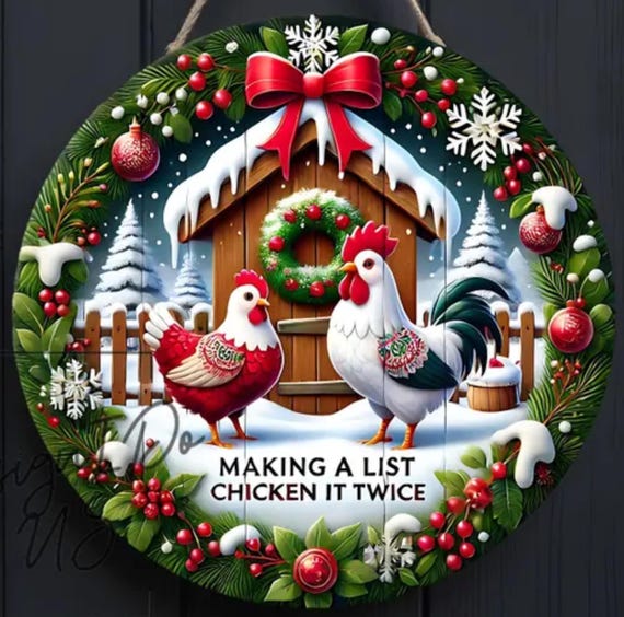 Making a List, Chicken it Twice Ornament, Includes Gift Box, Item #O107, FAST SHIPPING!