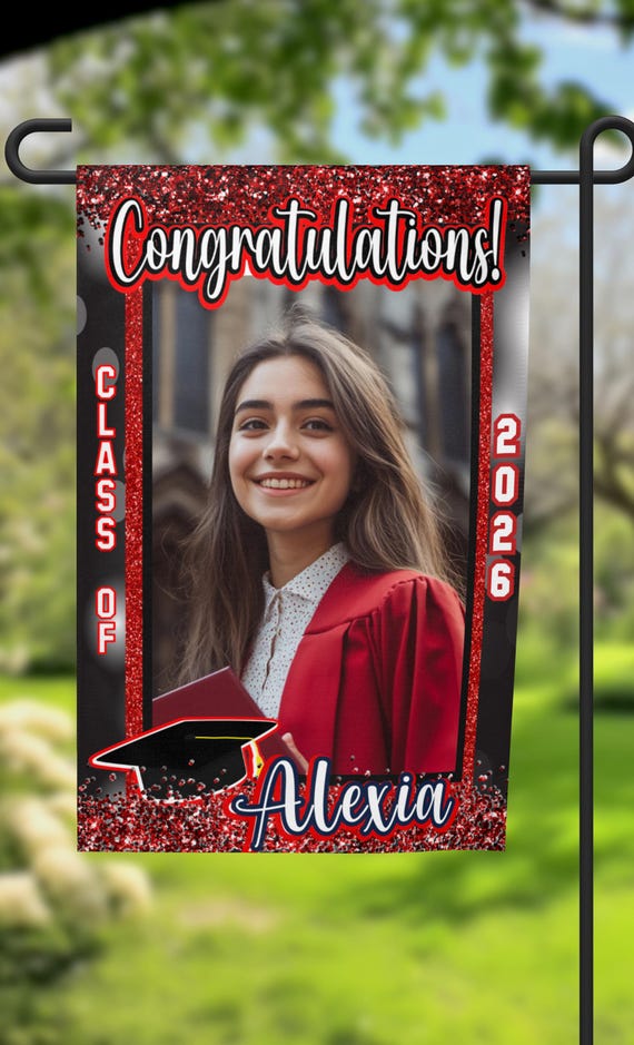Congratulations 2026 Graduate Garden Flag, Graduation Party, Graduation Celebration, School Colors FAST SHIPPING!