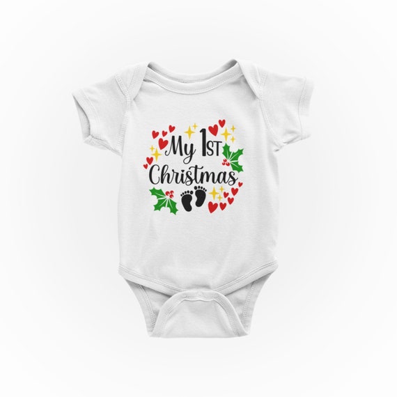 My First Christmas bodysuit onesie, First Christmas