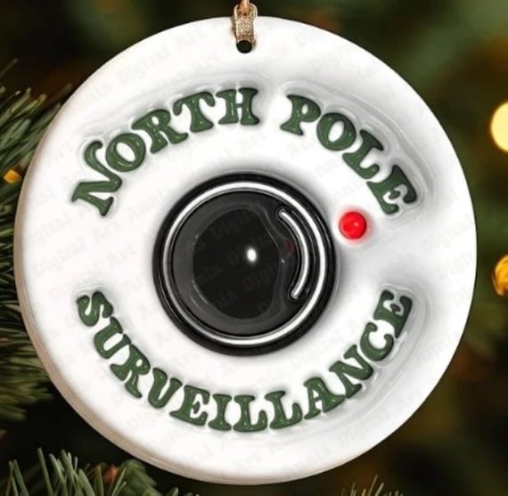 North Pole Surveillance Camera Ornament, Can be personalized, Includes Gift Box, FAST SHIPPING!