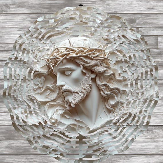 Christ Crown of Thorns, Faux 3D look, 10" Wind Spinner, Optional Spiral Tail Available, FAST SHIPPING!