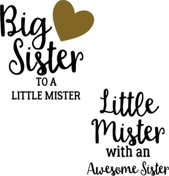 Big Sister to a Little Mister T-Shirt and Little Mister with An Awesome Sister Bodysuit (Set of TWO), FAST SHIPPING!