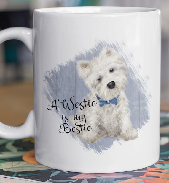 Cute LARGE 15 oz Coffee Mug, Gift for Westie Besties, West Highland Terrier Gift, White Terrier Gift