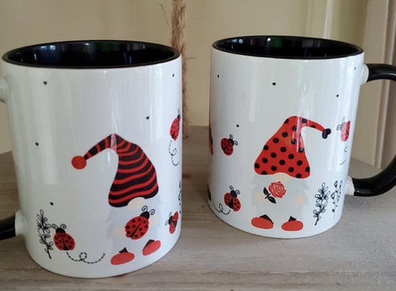 Adorable Ladybug Gnomes 11 oz Coffee Mug, Valentine Gnomes. Great Gift for Friends, Co-workers...