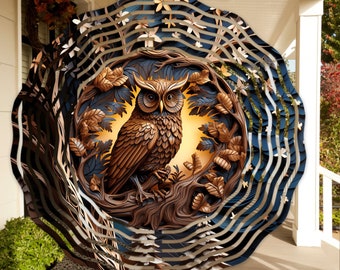 Beautiful Owl 10" Wind Spinner, Great Gift for Teachers, Pastor, Caregivers, Neighbors, anyone!  FAST SHIPPING!