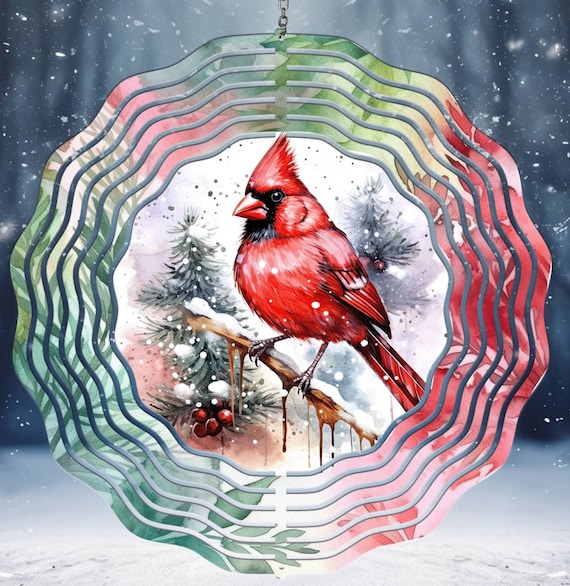 Pretty Cardinal 10" Wind Spinners, Optional Spiral Tail Available, Great Gifts! FAST SHIPPING!