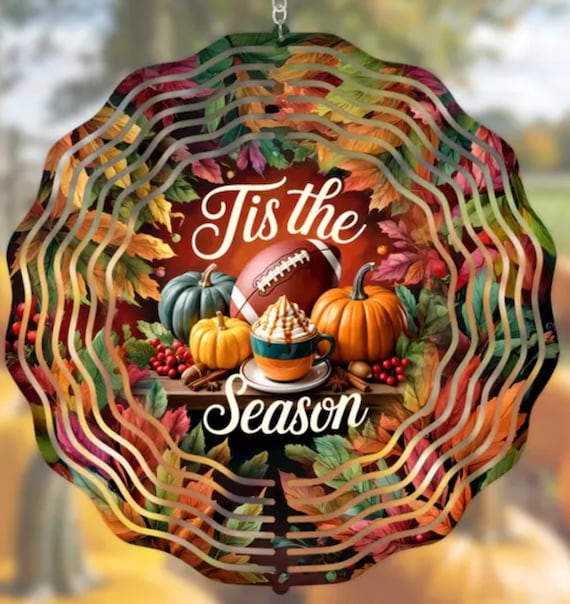 Autumn "Tis the Season" 10" Wind Spinner, Item SP311, Optional Spiral Tail Available, FAST SHIPPING!