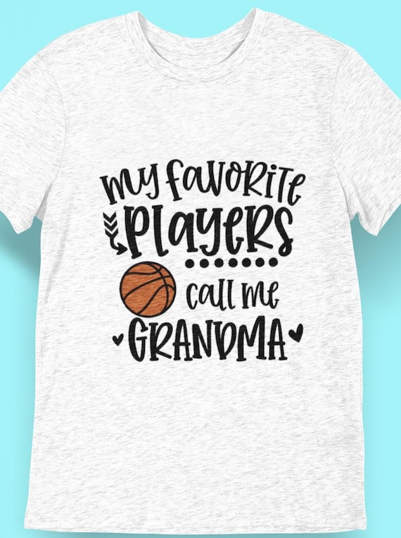 CLEARANCE!  "My Favorite Basketball Player Calls Me Grandma" White size LARGE Unisex Crew Neck T-Shirt, Fast Shipping!