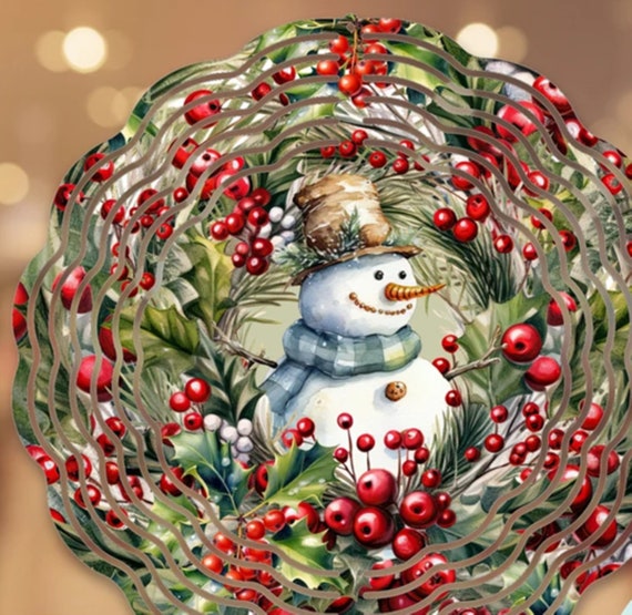 Beautiful Christmas Wind Spinners, Great Gifts, Poinsetta, Snowman, Optional Spinner Tail Available, FAST SHIPPING!