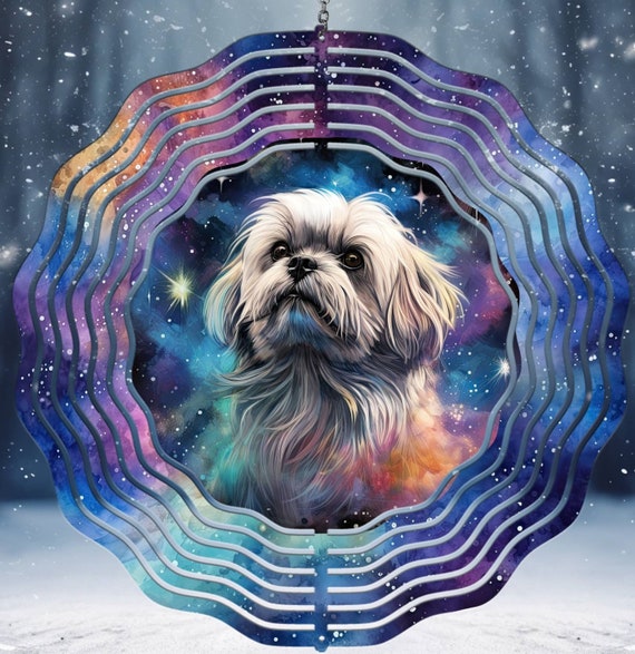 Beautiful Galaxy Dog 10" Wind Spinners, Many Dog Breeds Available, Optional Spinner Tail Available, FAST SHIPPING!