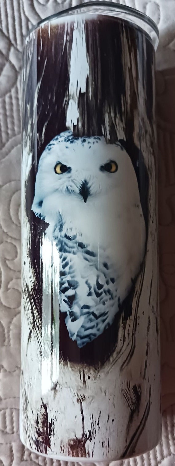 Beautiful Owl Design on 20oz Double-Wall Stainless Steel Tumbler, FAST SHIPPING!