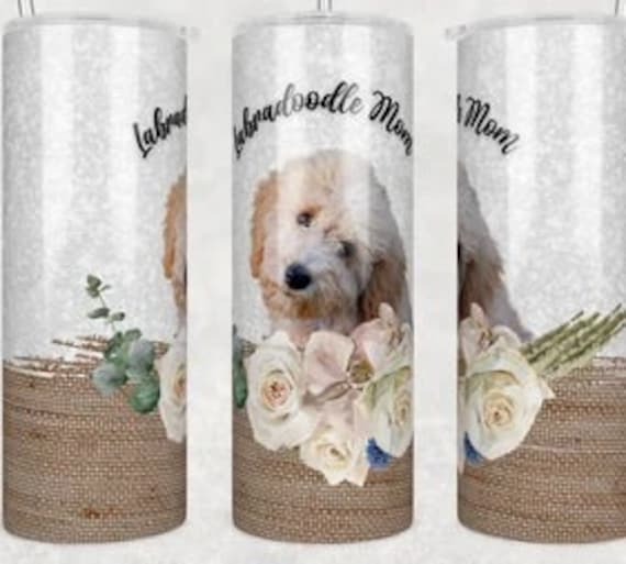 Beautiful "Dog Mom" 20oz Double-wall Stainless Steel Tumblers, Variety of Dog Choices, FAST SHIPPING!