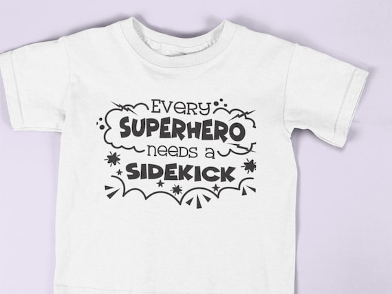 Fun for Big Brother/Little Brother (or sisters!)! Set of TWO! "Every Superhero Needs a Sidekick" & "Sidekick" set. Fast Shipping!