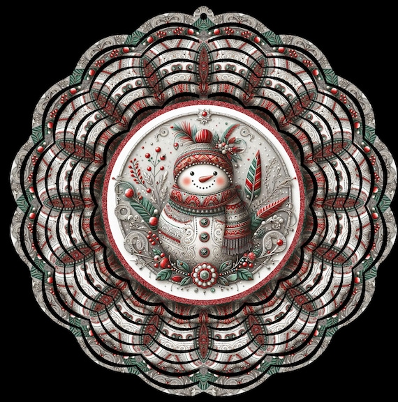 Gorgeous Snowman 10" Wind Spinner, Optional Spiral Tail Available, FAST SHIPPING!