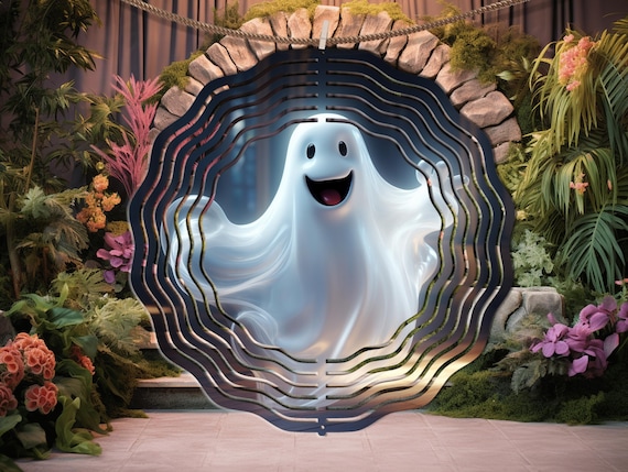 Cute Ghost 10" Wind Spinner, Optional Spinner Tail Available, CAN SHIP!