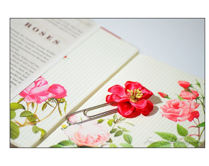 Flower Bookmark Gift Card Holder Rose Shabby Cottage Etsy