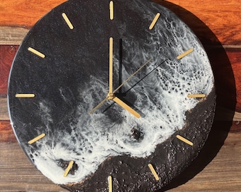 Orologio da parete in resina blu scuro e nero, 14”, 16”, 18”