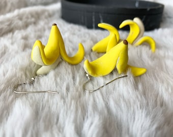 Orecchini in pasta polimerica a forma di banana