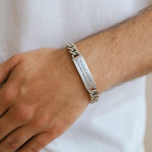 Mens Memorial Bracelet with Coordinates, Custom Engraved GPS Jewelry, Grief Gift for Loss of Mom, Personalized Bar Bracelet for Him
