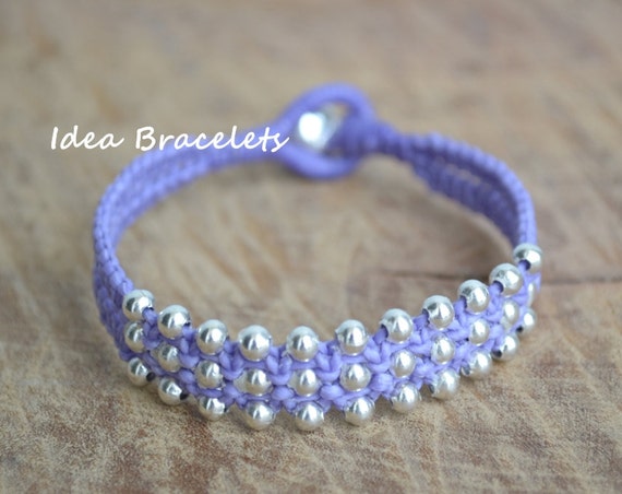 Purple Simple Cute Pastel Sweet Silver Double Layers Bracelet | Etsy
