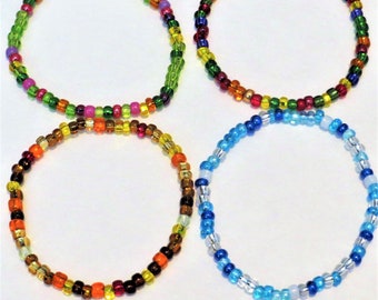 Seasonal bracelets. Winter, spring, fall, summer seed bead bracelets Bracelet seasonal set Winter bracelet, spring bracelet Stretch bracelet