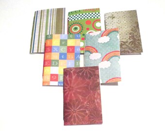 6 Random Mini Notebooks Mini journals Grab bag NaNoWriMo handmade journal, blank journal, birthday party favors Surprise