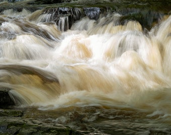 Waterfall detail / Meditation / Scottish river / Fine Art Photography / Waterfall Image / River Decor / Water Photography / Zen / Scotland