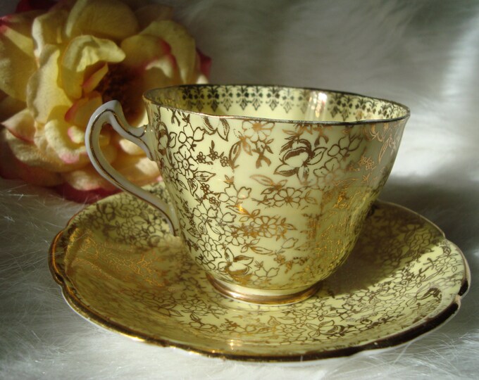 Vintage BALFOUR Bone China English Tea Cup and Matching Saucer Etsy