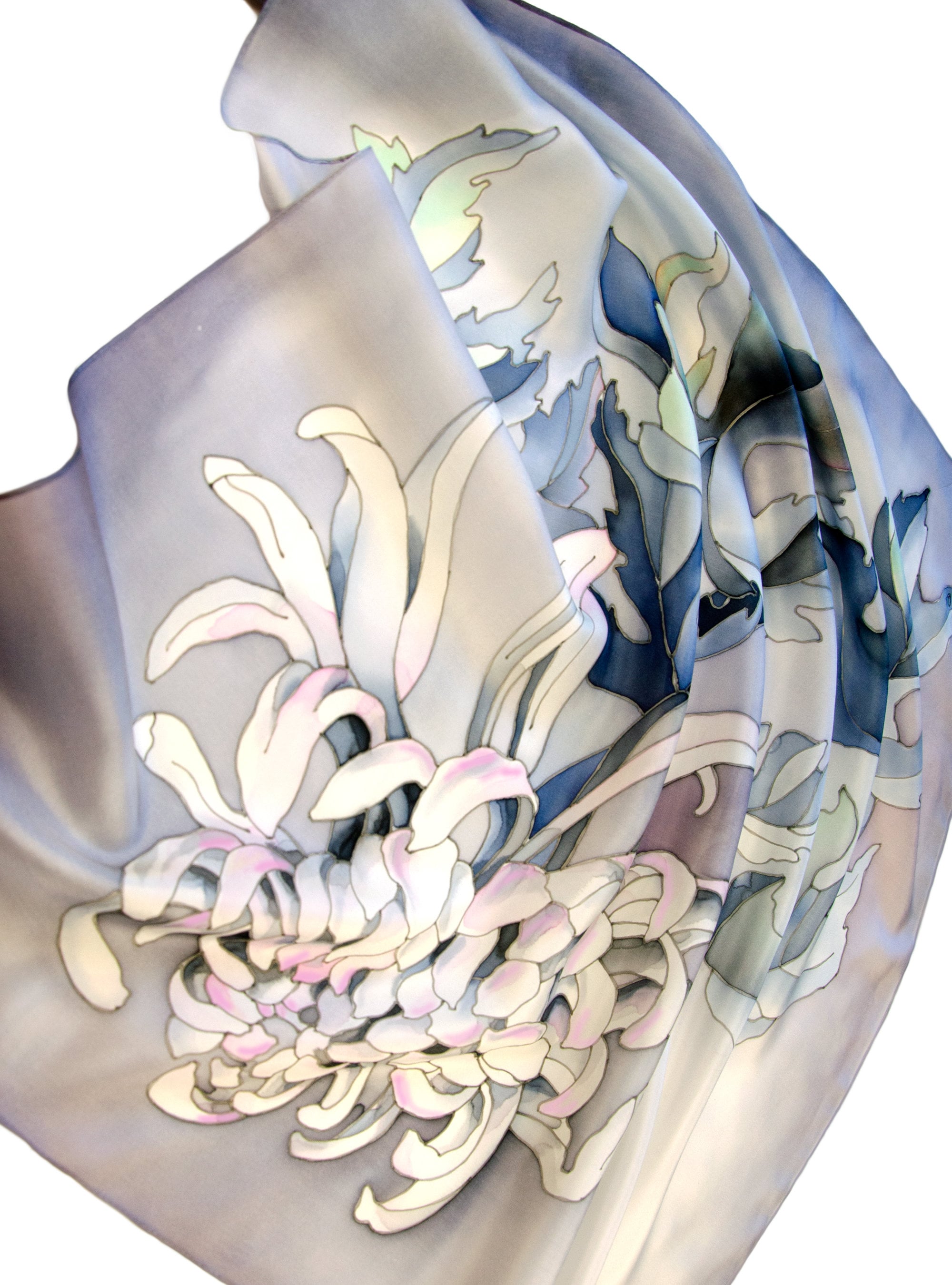 Square Silk Scarf Women Hand Painted Silk Scarf Gift for Wife - Etsy