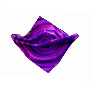 Pocket square purple Mens handkerchief hand painted
