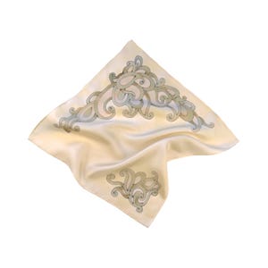 Hand painted paisley silk pocket square for men Gift for brother