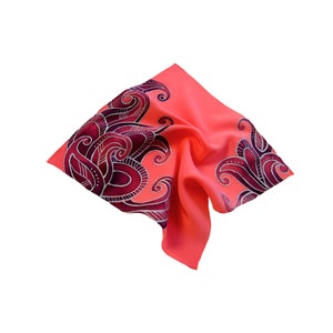 Silk pocket square Mens handkerchief Hand painted