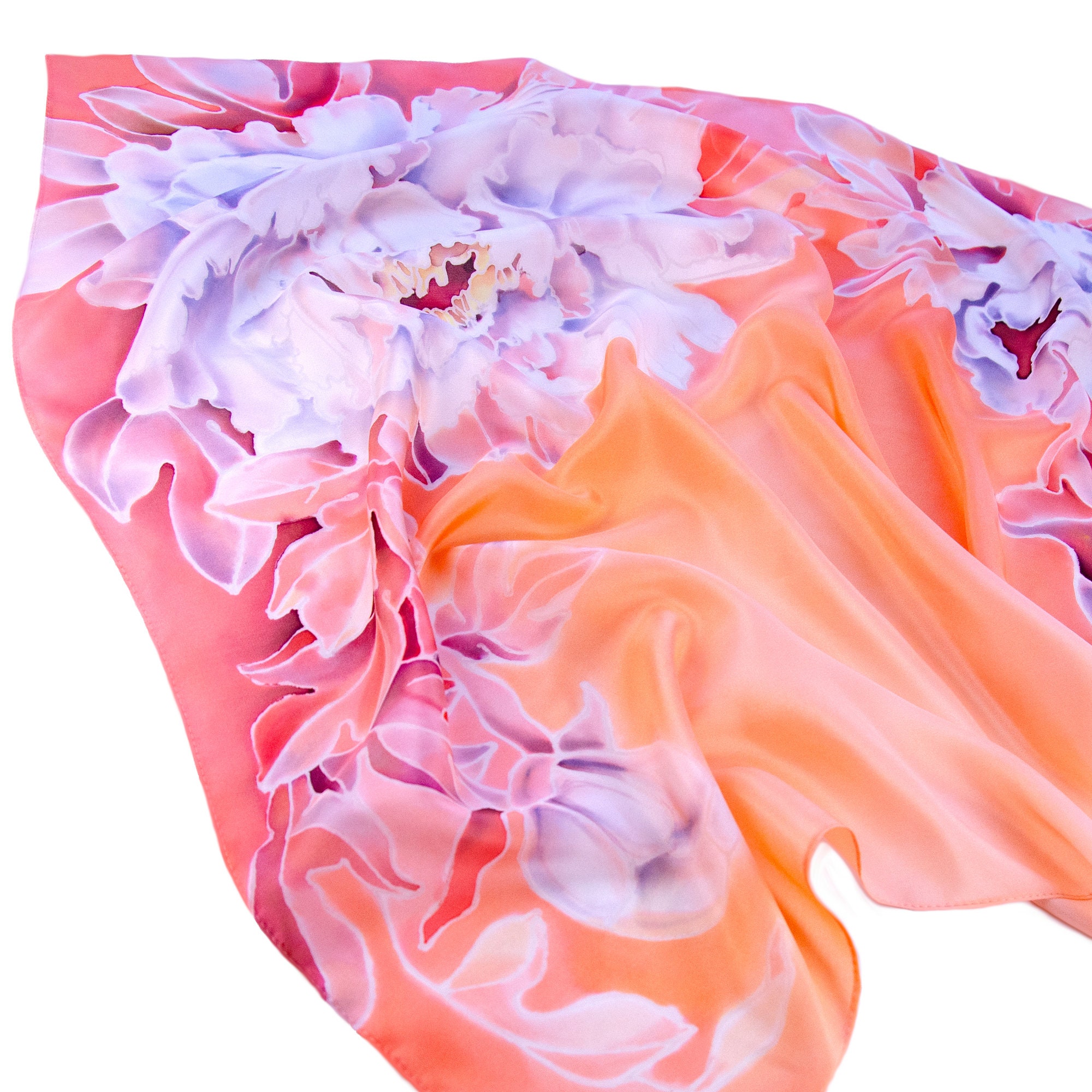 Cotton Silk Scarf Pressed Coral
