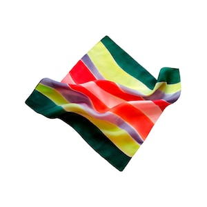 Multicolor handkerchief wedding Striped silk pocket square  Mens gift