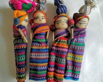 Sorgenpuppe Mutter mit Kind und Tragen