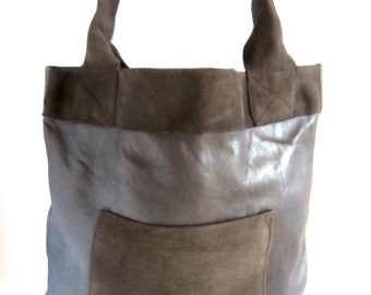 Small Leather Tote Bag - Repurposed Vintage Brown Leather Bag