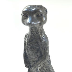 Meerkat Miniature Figurine - Vintage Pewter Meerkat