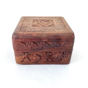 Rustic Wood Carved Box - Heirloom or Keepsake Box