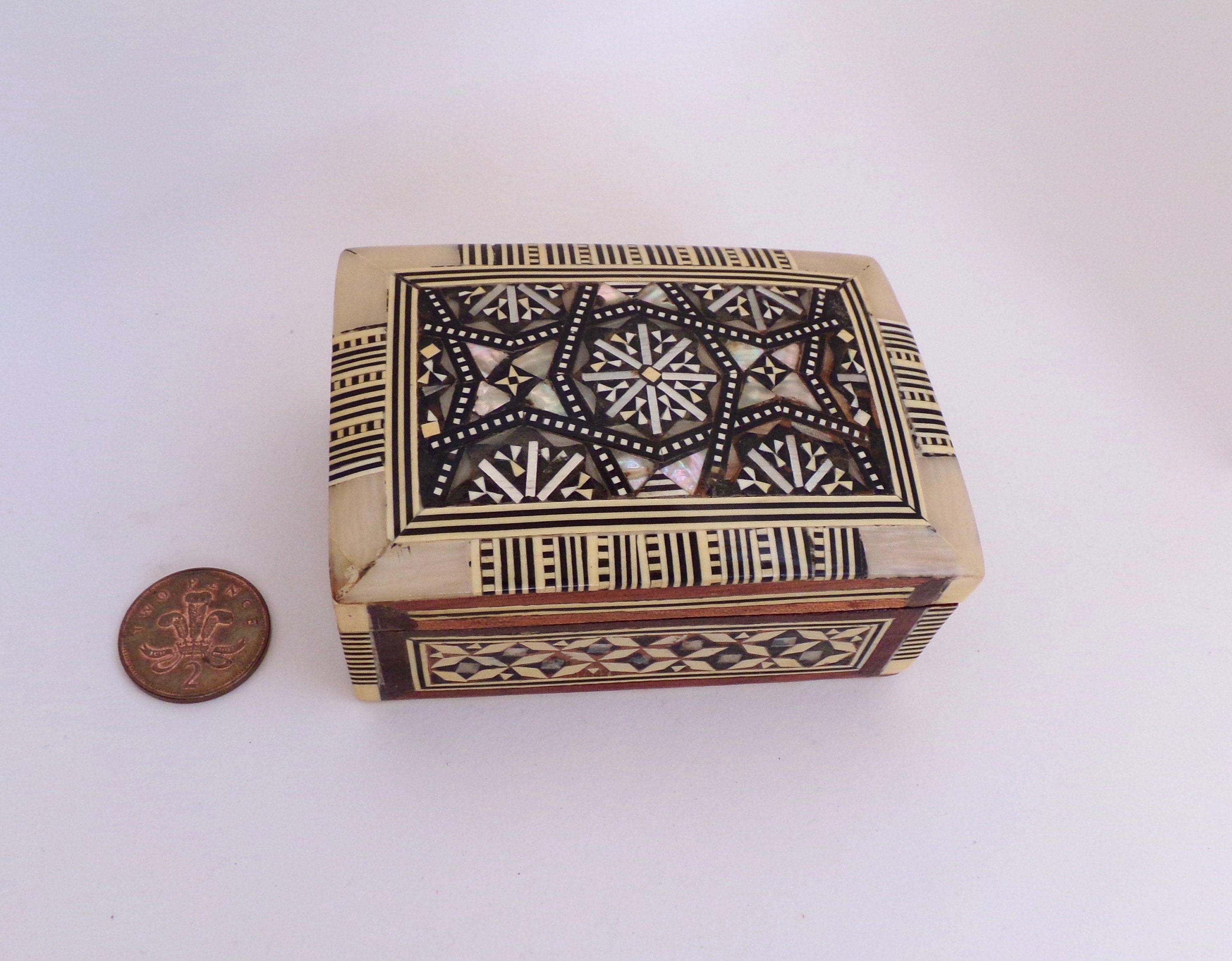 Small Wooden Box Miniature Wooden Inlay Box Trinket Box | Etsy