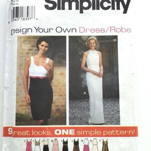 Crie seu próprio vestido - Moldes de vestido Vintage Simplicity - 9865