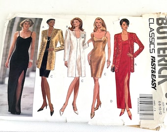 Modello di cucito per abito Butterick 1992 6481 - Taglie 6-8-10-12