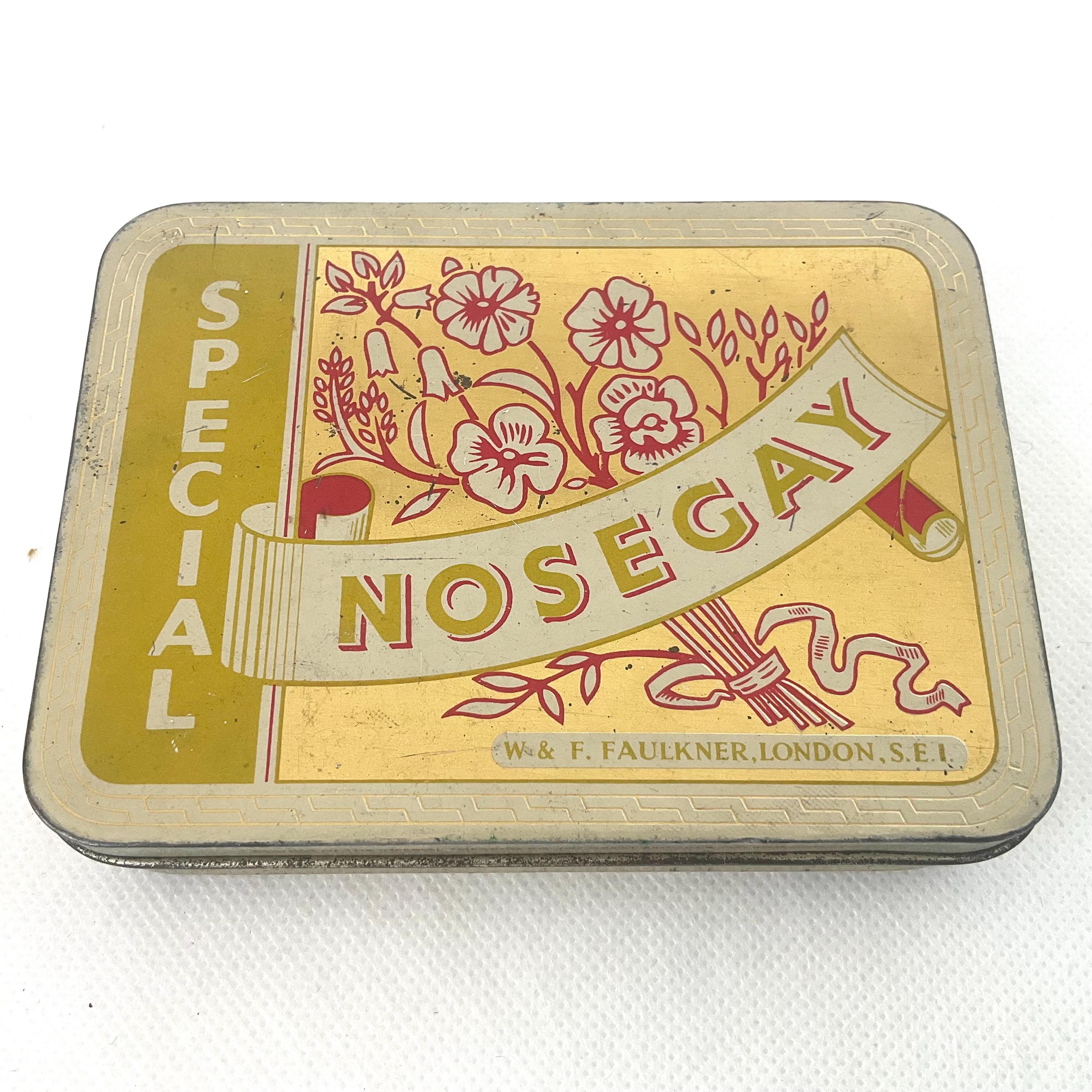 nosegay tobacco Lovely Faulkner cigarette live packet in Antique Tobacciana vintage Nosegay tobacco tin